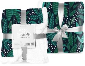 Pledas Faro Sherpa Green Leaves 24563, baltas/žalias, 150 cm x 200 cm