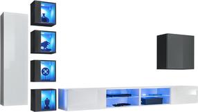 Sekcija ASM Switch XXVI, balta/grafito, 320 cm x 40 cm x 150 cm, 8 vnt.