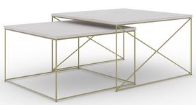 Kavos staliukų komplektas ADRK Licco 2in1, aukso/pilkas, 65 - 75 cm, 2 vnt.