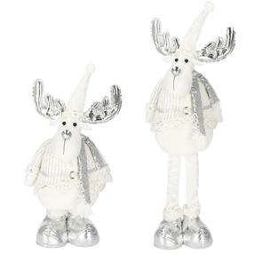 Dekoracija, „Elnias“ Springos Reindeer CA0328, 70 cm, balta/sidabro