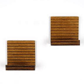 Sieninė lentyna Kalune Design RAF263, riešuto, 13 cm x 13 cm x 7 cm, 2 vnt.