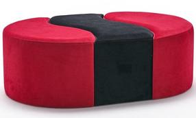 Pufas Hanah Home Alya 825BLC1615, juoda/raudona/tamsiai pilka, 120 cm x 80 cm x 40 cm