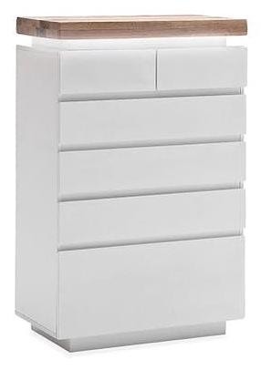 Komoda MC Akcent Romina, ruda/balta, 73 cm x 40 cm x 114 cm