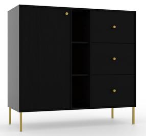 Komoda ADRK Tili, juoda, 40.8 cm x 100.2 cm x 80 cm