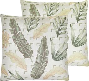 Dekoratyvinė pagalvėlė Shumee Rhapis, smėlio/žalia, 45 cm x 45 cm, 2 vnt.