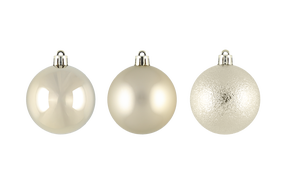 Eglutės žaisliukų rinkinys Winteria, šampano, 6 cm, 6 cm, polistirenas, 12 vnt.