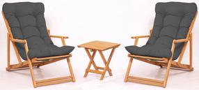 Lauko baldų komplektas Floriane Garden MY007, pilkas/medžio, 2 vietų