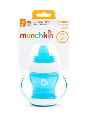 Puodelis su snapeliu Munchkin Gentle Transition 012549WWW, 118 ml, 4 mėn., plastikas, mėlyna