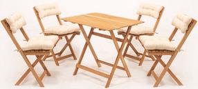 Lauko baldų komplektas Floriane Garden MY004A, medžio/rusvai gelsva, 4 vietų