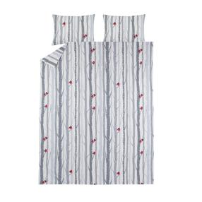 Patalynės užvalkalų komplektas Domoletti Winter Birds, pilkas, 200 x 220 cm