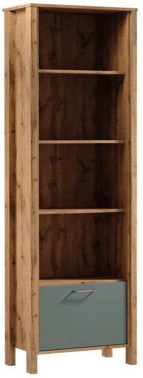 Pastatoma lentyna Gala Meble Indygo R1K, ąžuolo/žalia, 66 cm x 37 cm x 199.5 cm