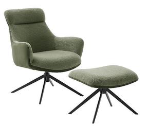 Krėslas su kojų atrama MC Akcent Pelion PLLS54OL, alyvuogių žalia, 77 cm x 71 cm x 87 cm