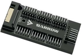 Skysčio aušinimo sistemos priedas Barrow DK401-7 Fan and RGB Hub, 3.75 cm, juoda