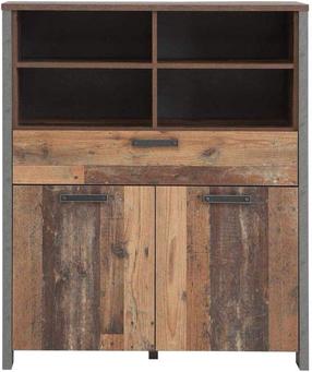 Komoda Forte Clif CLFK321-C546, ruda, 41.6 cm x 106.7 cm x 127.9 cm