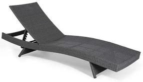 Gultas Wave, tamsiai pilka, 198 cm x 65 cm x 37 - 93 cm