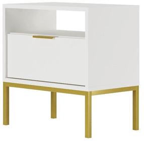 Naktinis staliukas Kocot Kids Austin, aukso/baltas, 33 cm x 55 cm x 56.4 cm