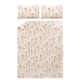 Patalynės užvalkalų komplektas Domoletti White Flowers, balta/kreminė, 160 x 200 cm