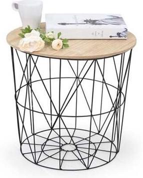 Žurnalinis staliukas Mariffa, rudas/juodas, 42 cm x 42 cm x 41 cm