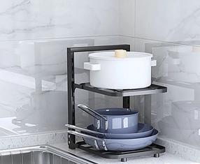 Puodų ir keptuvių stovas 34166-35, juoda, 23 cm x 27 cm x 33 cm