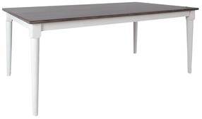 Valgomojo stalas Home4you Janelle, baltas/pilkas, 183 cm x 91 cm x 75 cm