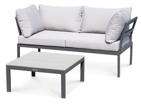 Lauko baldų komplektas Java, šviesiai pilka, 2 vietų