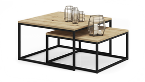 Kavos staliukų komplektas ADRK Kama 2In1, rudas/juodas, 65 - 75 cm, 2 vnt.