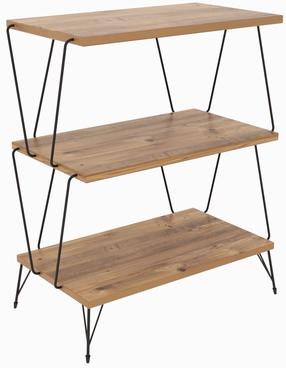 Žurnalinis staliukas Kalune Design Lazandos, juoda/pušies, 31 cm x 48 cm x 75 cm