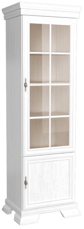 Spintelė - vitrina Gala Meble Kora KRW 1, balta, 40 cm x 58 cm x 193 cm