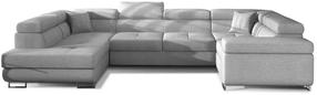 Kampinė sofa Letto Sawana 21, pilka, kairinė, 202 x 340 cm x 90 cm