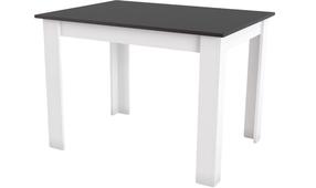 Valgomojo stalas Leobert, baltas/juodas, 80 cm x 120 cm x 75 cm
