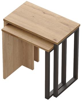 Kavos staliukų komplektas Kalune Design ON7-S, rudas/juodas, 44.5 - 51 cm, 2 vnt.