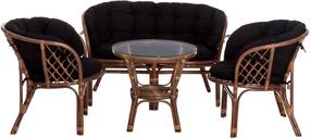 Lauko baldų komplektas Home & Garden Bahama, juodas/rudas, 4 vietų