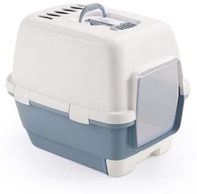 Uždaro tipo kačių tualetas Stefanplast Cathy Clever & Smart, mėlynas/baltas, uždaras, 58 cm x 45 cm x 48 cm