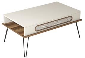 Kavos staliukas Kalune Design Ekol, kreminė, 105 cm x 56 cm x 45.8 cm