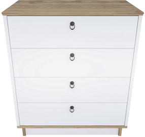 Komoda Kalune Design Sahra 875ZNA4564, ąžuolo/balta, 72 cm x 42 cm x 83.1 cm