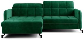 Kampinė sofa Lorelle Kronos 19, tamsiai žalia, kairinė, 160 x 225 cm x 105 cm
