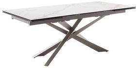 Valgomojo stalas išskleidžiamas MC Akcent Tesero, kreminė/nerūdijančiojo plieno, 200 - 300 cm x 95 cm x 76 cm