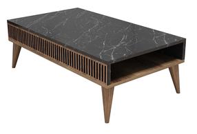 Kavos staliukas Kalune Design Milan, juoda/riešuto, 105 cm x 60 cm x 34.6 cm