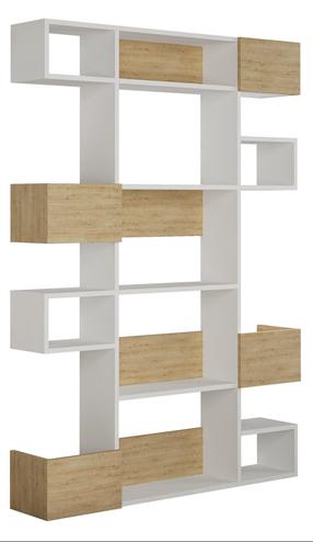 Pastatoma lentyna Kalune Design Niho 855DTE3721, ąžuolo/balta, 120 cm x 20 cm x 171 cm