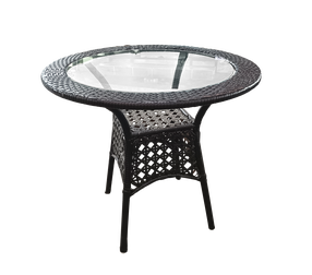 Lauko stalas Besk, skaidrus/rudas, 80 cm x 80 cm x 70 cm