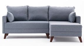 Kampinė sofa Hanah Home Bella 825BLC1691, žydra, dešininė, 205 x 140 cm x 85 cm