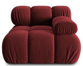 Modulinė sofa Micadoni Home Bellis Velvet, tamsiai raudona, dešininė, 94 x 94 cm x 63 cm