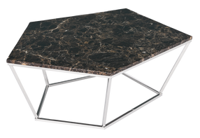 Kavos staliukas Miloo Brooklyn, marmuro/ruda, 120 cm x 60 cm x 40 cm