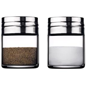Druskinės ir pipirinės rinkinys Pasabahce, skaidri/sidabro, 0.115 ml, 5.9 cmx5.9 cm