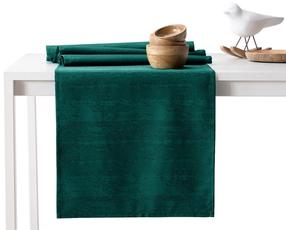 Staltiesės ir stalo takelio rinkinys stačiakampė Restilo Vesta, tamsiai žalia, 115 x 180 cm, 35 x 180 cm, 2 vnt.