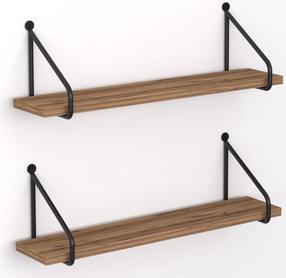 Sieninė lentyna Kalune Design Reco 495SSE1122, ruda/juoda, 60 cm x 12 cm