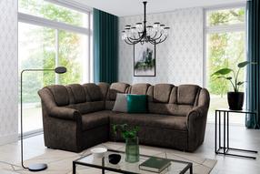 Kampinė sofa Lord II Dora 28, tamsiai ruda, kairinė, 190 x 243 cm x 105 cm