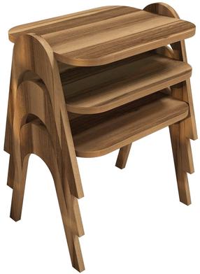 Kavos staliukas Kalune Design Paris, riešuto, 35.5 cm x 48.6 cm x 42 - 72 cm