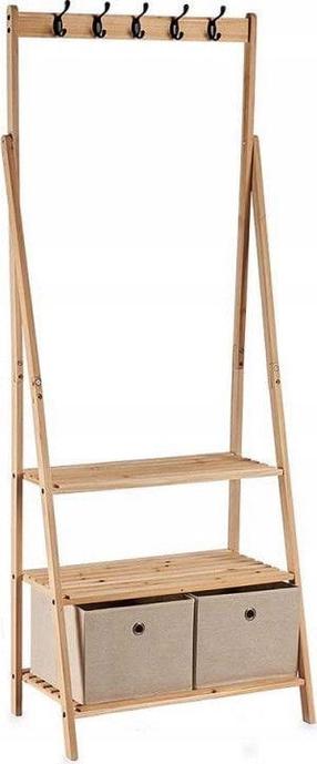 Drabužių kabykla su lentyna Kipit Natu, 175 cm, ruda