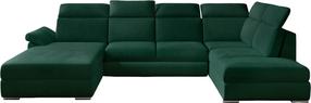 Kampinė sofa Evanell Monolith 37, tamsiai žalia, kairinė, 216 x 330 cm x 102 cm